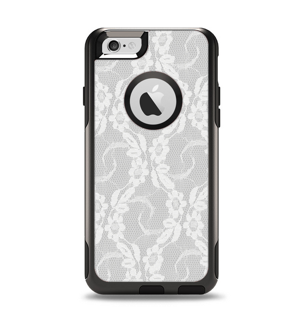 The White Floral Lace Apple iPhone 6 Otterbox Commuter Case Skin Set