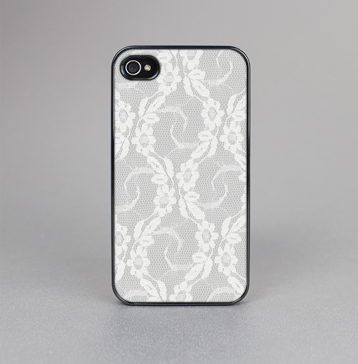 The White Floral Lace Skin-Sert for the Apple iPhone 4-4s Skin-Sert Case