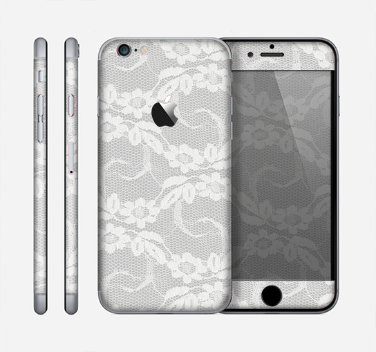 The White Floral Lace Skin for the Apple iPhone 6