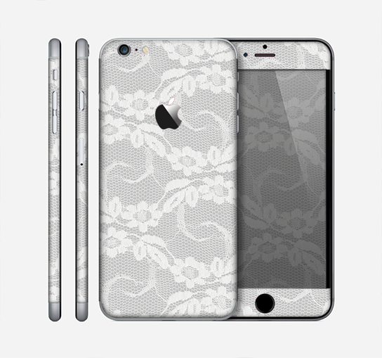 The White Floral Lace Skin for the Apple iPhone 6 Plus