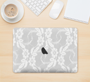 The White Floral Lace Skin Kit for the 12" Apple MacBook (A1534)