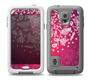 The White Flower Ornament on Pink Skin Samsung Galaxy S5 frē LifeProof Case