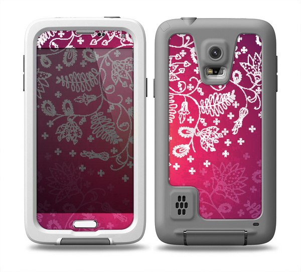 The White Flower Ornament on Pink Skin for the Samsung Galaxy S5 frē LifeProof Case