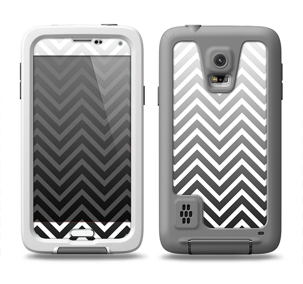 The White & Gradient Sharp Chevron Samsung Galaxy S5 LifeProof Fre Case Skin Set