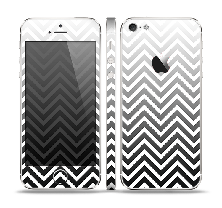 The White & Gradient Sharp Chevron Skin Set for the Apple iPhone 5