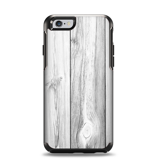 The White & Gray Wood Planks Apple iPhone 6 Otterbox Symmetry Case Skin Set