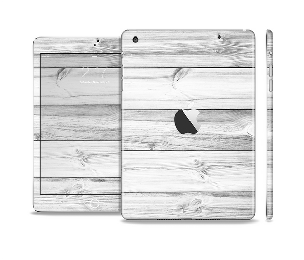The White & Gray Wood Planks Full Body Skin Set for the Apple iPad Mini 2