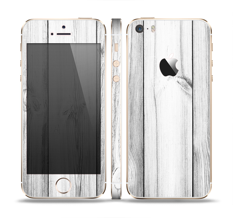 The White & Gray Wood Planks Skin Set for the Apple iPhone 5s