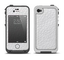 The White Leather Texture Apple iPhone 4-4s LifeProof Fre Case Skin Set