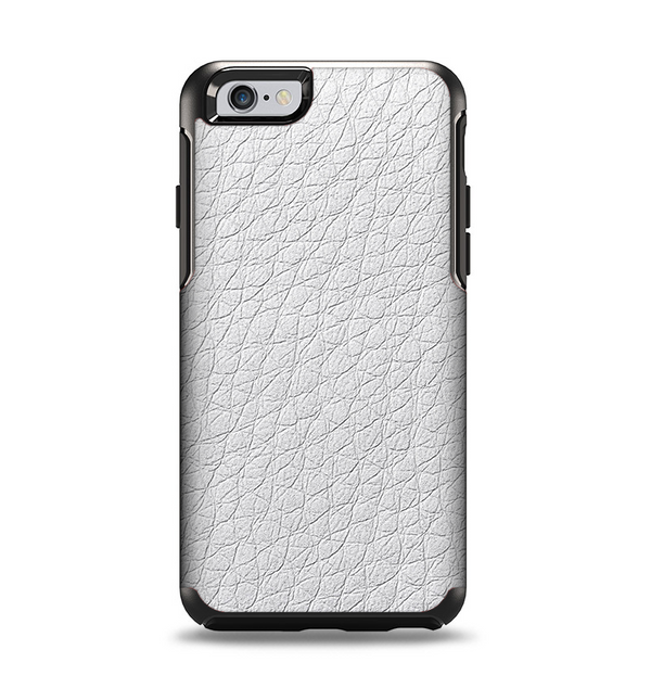 The White Leather Texture Apple iPhone 6 Otterbox Symmetry Case Skin Set