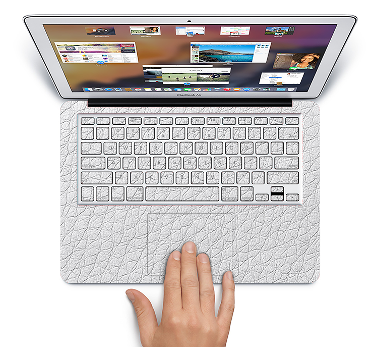 The White Leather Texture Skin Set for the Apple MacBook Pro 15"