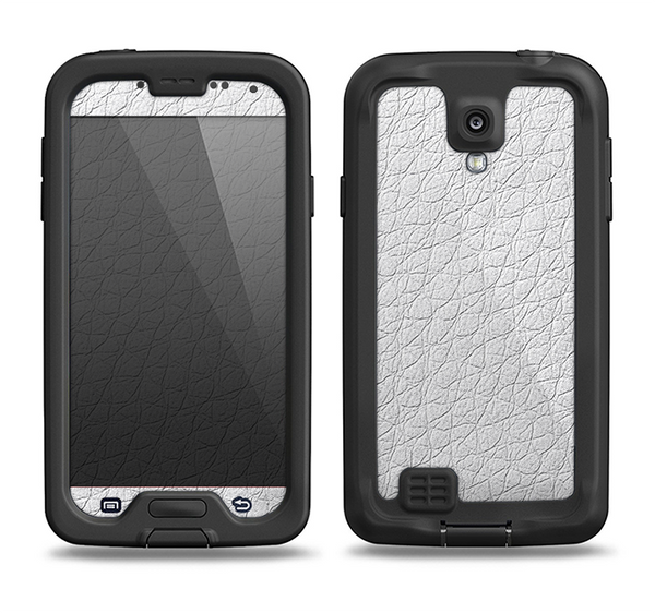 The White Leather Texture Samsung Galaxy S4 LifeProof Nuud Case Skin Set