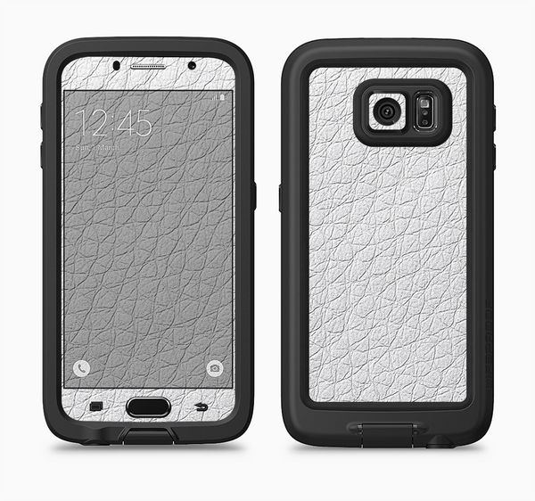 The White Leather Texture Full Body Samsung Galaxy S6 LifeProof Fre Case Skin Kit