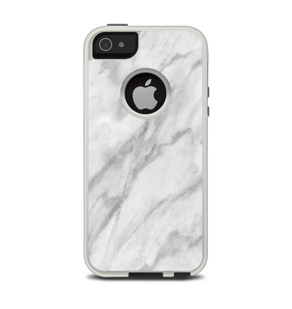The White Marble Surface Apple iPhone 5-5s Otterbox Commuter Case Skin Set