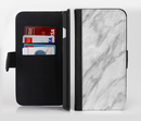 The White Marble Surface Ink-Fuzed Leather Folding Wallet Credit-Card Case for the Apple iPhone 6/6s, 6/6s Plus, 5/5s and 5c