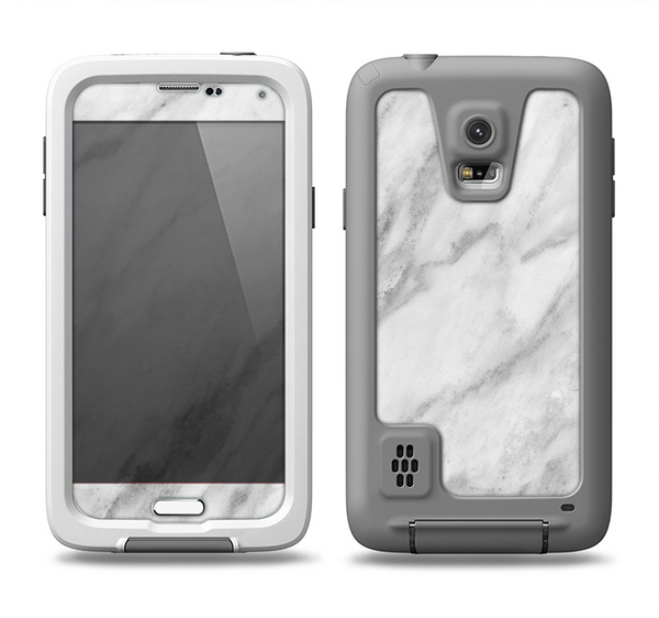 The White Marble Surface Samsung Galaxy S5 LifeProof Fre Case Skin Set