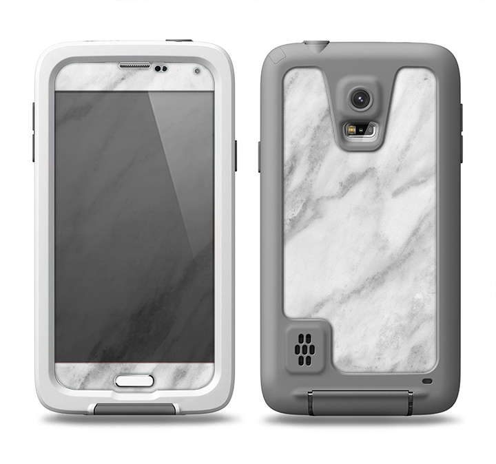 The White Marble Surface Samsung Galaxy S5 LifeProof Fre Case Skin Set