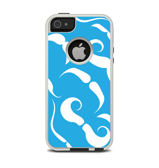 The White Mustaches with blue background Apple iPhone 5-5s Otterbox Commuter Case Skin Set