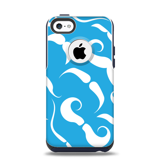 The White Mustaches with blue background Apple iPhone 5c Otterbox Commuter Case Skin Set