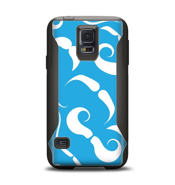 The White Mustaches with blue background Samsung Galaxy S5 Otterbox Commuter Case Skin Set