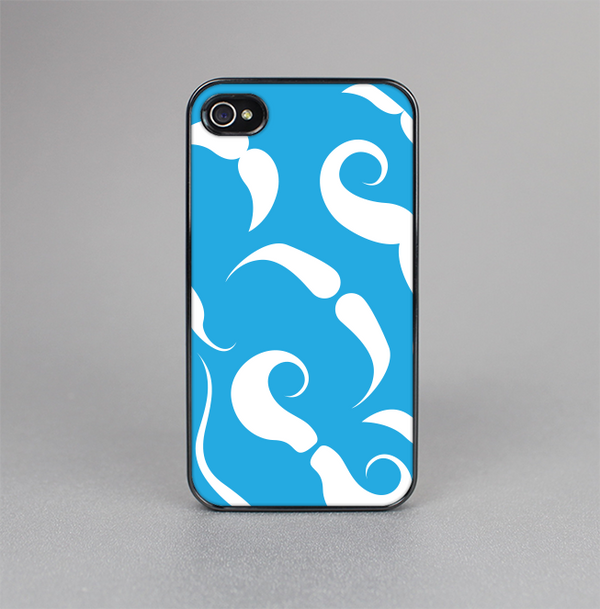 The White Mustaches with blue background Skin-Sert for the Apple iPhone 4-4s Skin-Sert Case