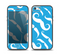 The White Mustaches with blue background Skin Set for the iPhone 5-5s Skech Glow Case