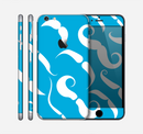 The White Mustaches with blue background Skin for the Apple iPhone 6 Plus