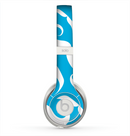 The White Mustaches with blue background Skin for the Beats by Dre Solo 2 Headphones