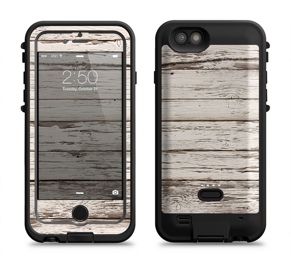 the white painted aged wood planks  iPhone 6/6s Plus LifeProof Fre POWER Case Skin Kit
