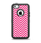The White & Pink Sharp Chevron Pattern Apple iPhone 5c Otterbox Defender Case Skin Set