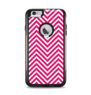 The White & Pink Sharp Chevron Pattern Apple iPhone 6 Plus Otterbox Commuter Case Skin Set