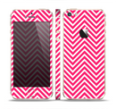 The White & Pink Sharp Chevron Pattern Skin Set for the Apple iPhone 5s