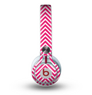 The White & Pink Sharp Chevron Pattern Skin for the Beats by Dre Mixr Headphones