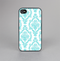 The White & Teal Damask Pattern Skin-Sert for the Apple iPhone 4-4s Skin-Sert Case