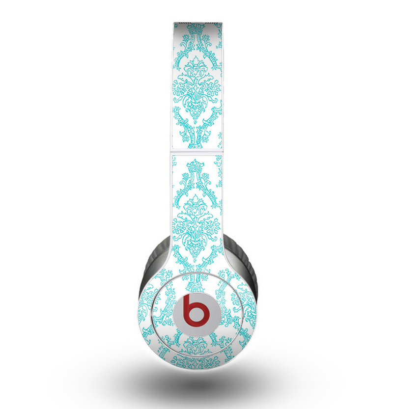 The White & Teal Damask Pattern Skin for the Beats by Dre Original Solo-Solo HD Headphones