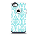 The White & Teal Damask Pattern Skin for the iPhone 5c OtterBox Commuter Case