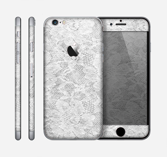 The White Textured Lace Skin for the Apple iPhone 6