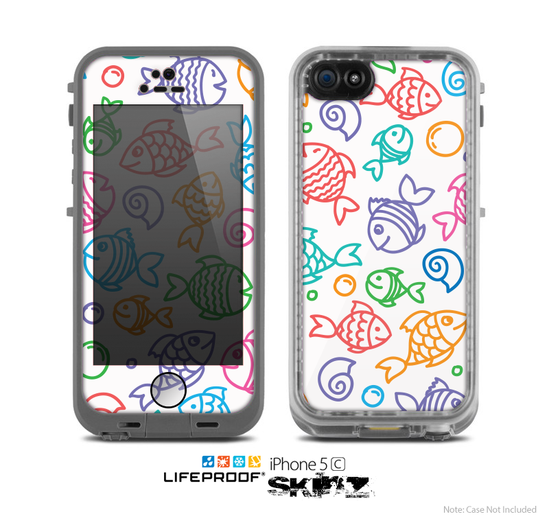The White Vector Color-Fish Skin for the Apple iPhone 5c LifeProof Case
