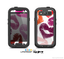 The White & Vector Puckered Color Lip Prints Skin For The Samsung Galaxy S3 LifeProof Case