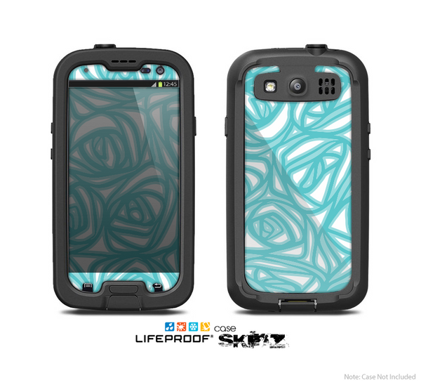 The White & Vector Subtle Blues Pattern Skin For The Samsung Galaxy S3 LifeProof Case