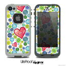 The Pink Vintage Vector Heart Buttons Skin for the iPhone 4 or 5 LifeProof Case