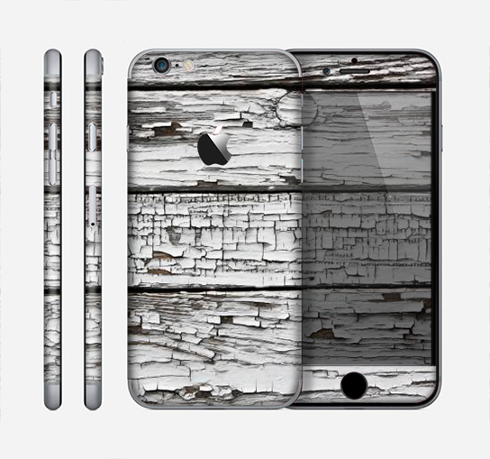 The White Wide Aged Wood Planks Skin for the Apple iPhone 6 Plus