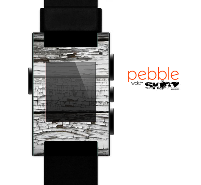 The White Wide Aged Wood Planks Skin for the Pebble SmartWatch