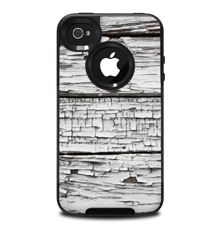 The White Wide Aged Wood Planks Skin for the iPhone 4-4s OtterBox Commuter Case