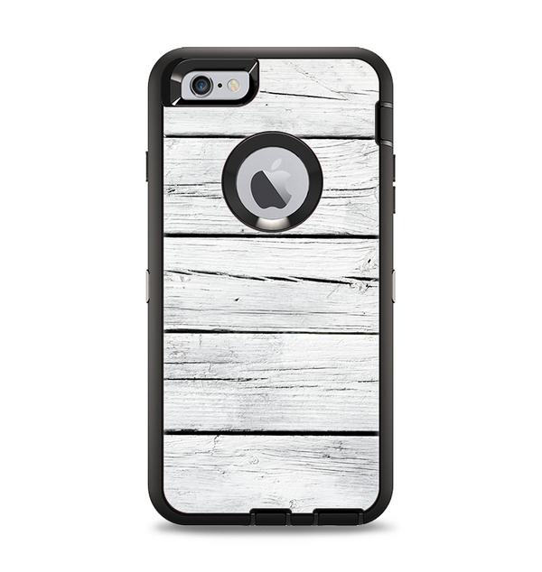 The White Wood Planks Apple iPhone 6 Plus Otterbox Defender Case Skin Set