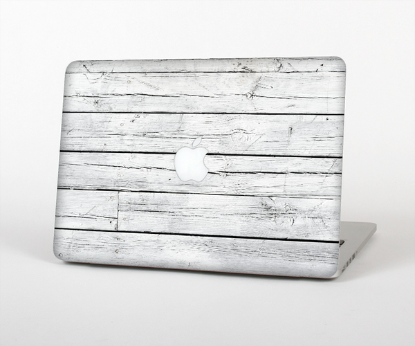 The White Wood Planks Skin Set for the Apple MacBook Pro 13" with Retina Display