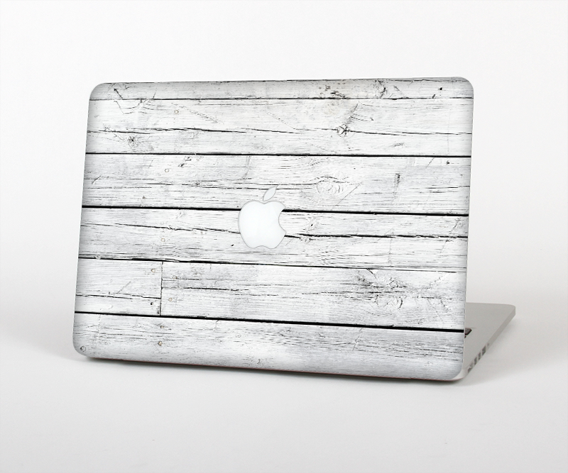 The White Wood Planks Skin Set for the Apple MacBook Pro 13" with Retina Display