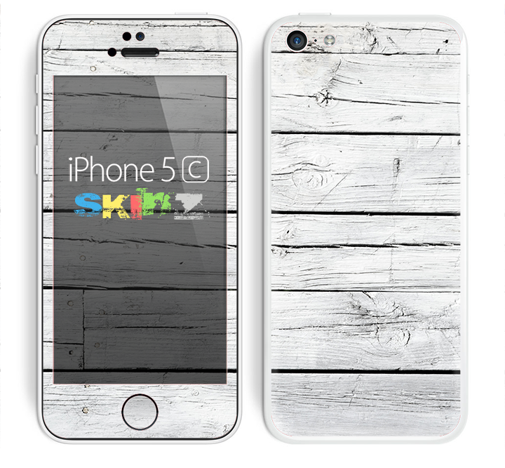 The White Wood Planks Skin for the Apple iPhone 5c