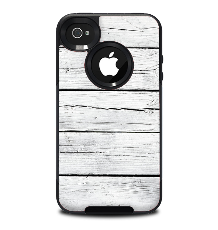 The White Wood Planks Skin for the iPhone 4-4s OtterBox Commuter Case