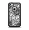 The White and Black Flower Illustration Apple iPhone 5c Otterbox Defender Case Skin Set
